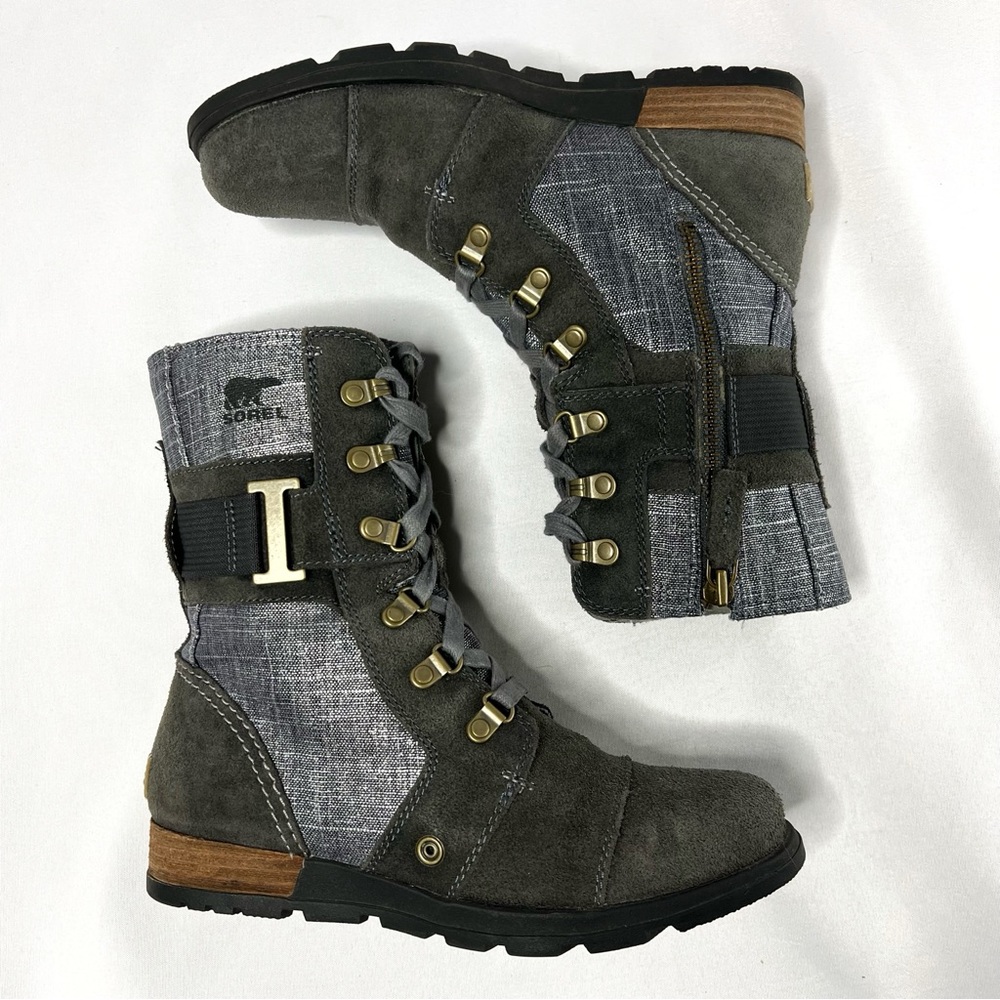 Sorel Major Carly Lace Up Genuine Suede Leather Lace Up Boots Size 7